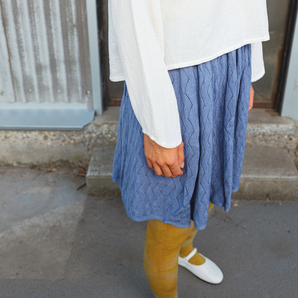 Pointelle Skirt - 100% Merino - Dusty Violet AW25 (7-9y) *Last ones