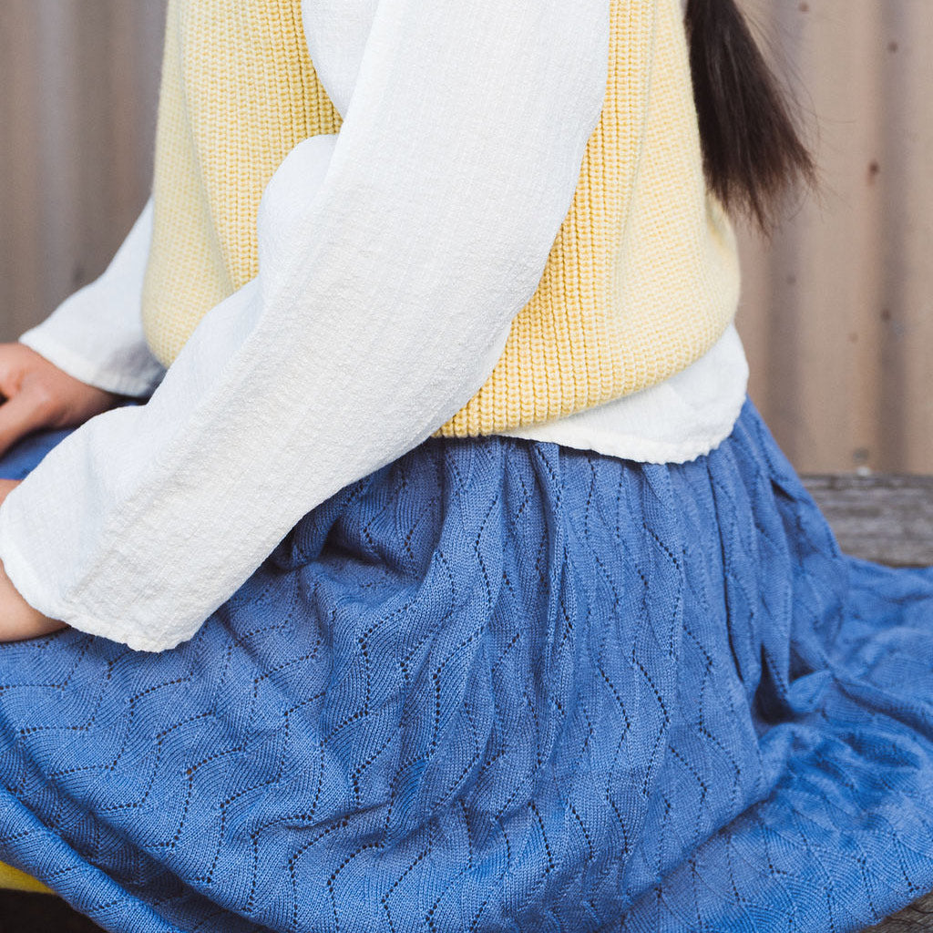 Pointelle Skirt - 100% Merino - Dusty Violet AW25 (7-9y) *Last ones