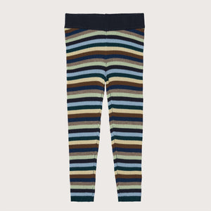 3/4 Length Leggings - 100% Merino - Multi Stripe (Teens-Womens S)