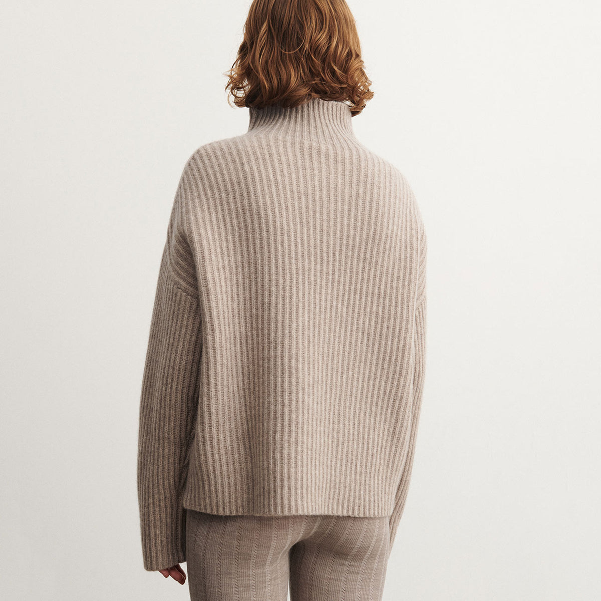 Women's Chunky Rib Sweater - 100% Lambswool - Oat Melange (XS-L) *Arriving 2026