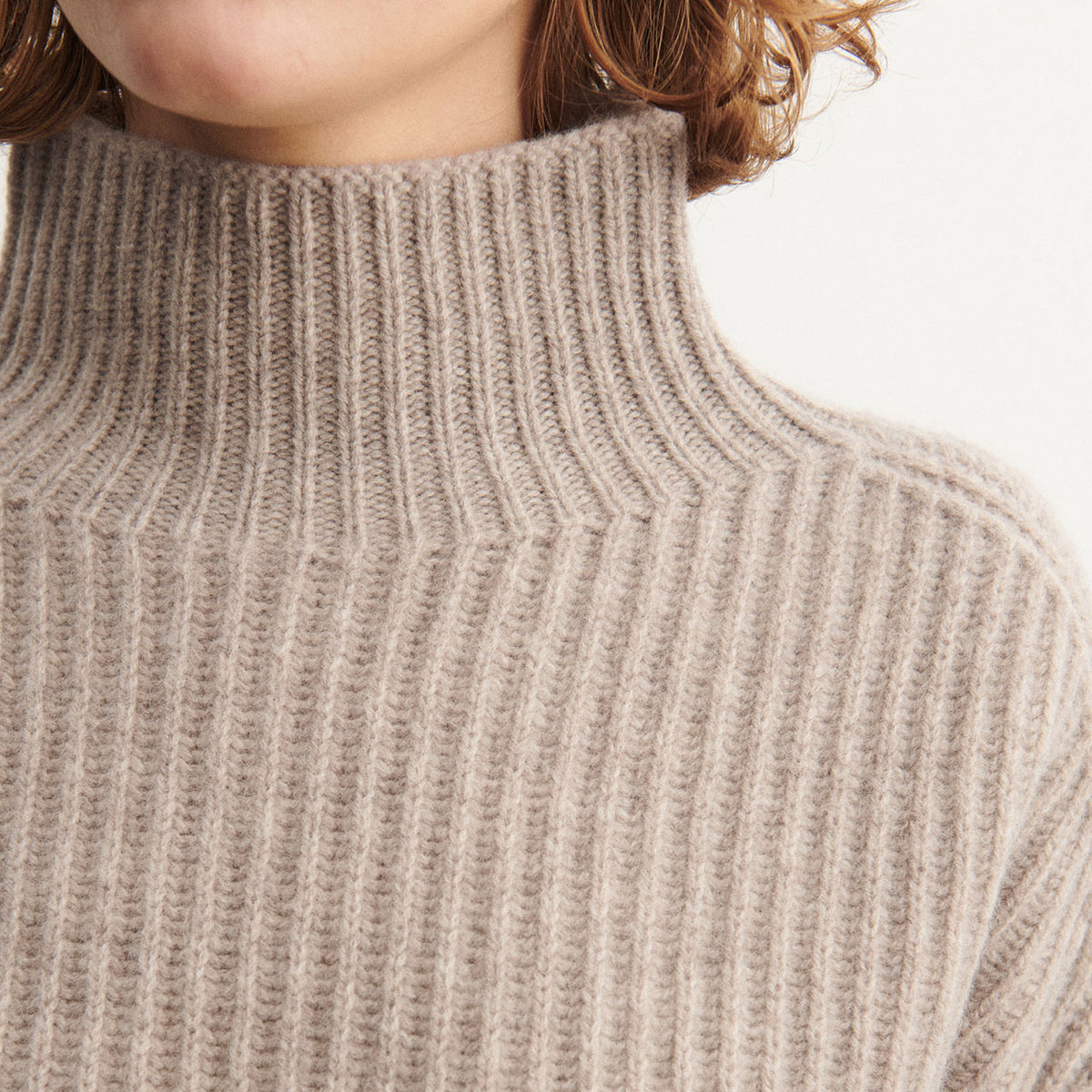 Women's Chunky Rib Sweater - 100% Lambswool - Oat Melange (XS-L) *Arriving 2026