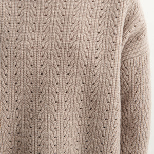 Women's Structure Sweater - 100% Lambswool - Oat Melange (S-L) *Arriving 2026