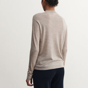 Women's Long Sleeve Top - 100% Merino - Oat Melange (S-L) *Arriving 2026