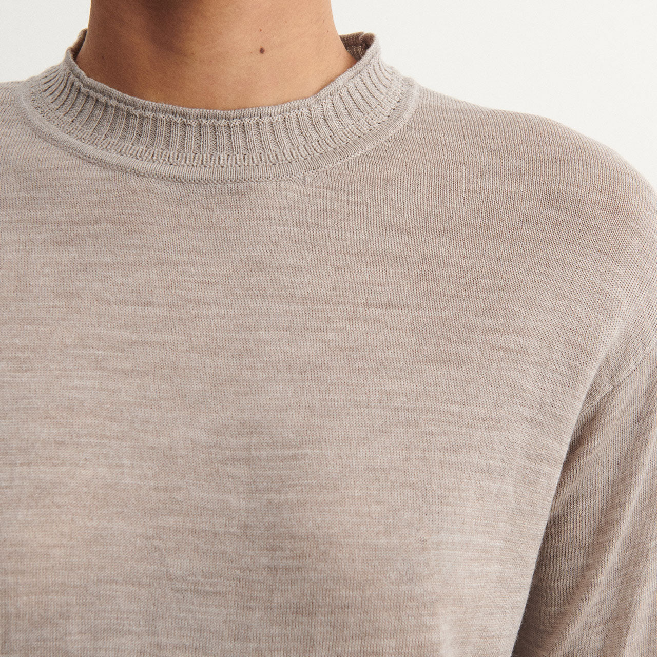 Women's Long Sleeve Top - 100% Merino - Oat Melange (S-L)