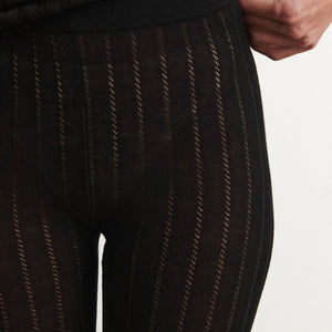 Women's Pointelle Leggings - 100% Merino - Black (S-L) *Arriving 2026