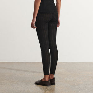 Women's Pointelle Leggings - 100% Merino - Black (S-L) *Arriving 2026