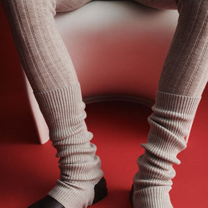 Women's Pointelle Leggings - 100% Merino - Oat Melange (S-L) *Arriving 2026
