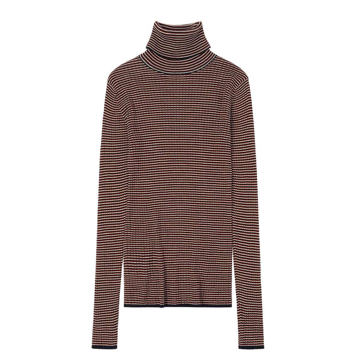 Women's Rollneck Sweater - 100% Merino - Multi Stripe (S-L) *Arriving 2026