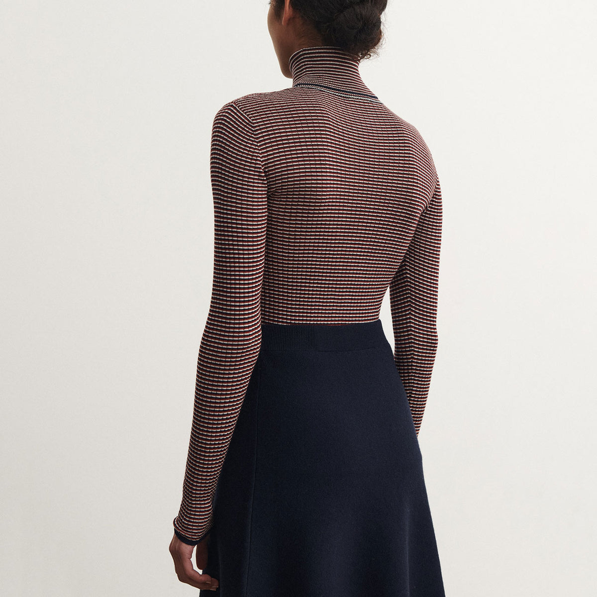 Women's Rollneck Sweater - 100% Merino - Multi Stripe (S-L) *Arriving 2026