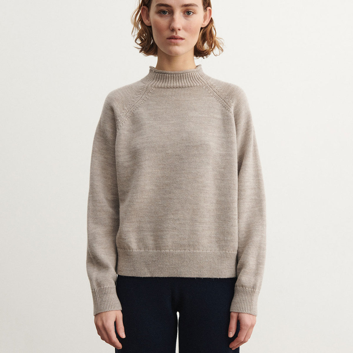 Women's Raglan Sweater - 100% Raw Wool - Oat Melange (S-L) *Arriving 2026