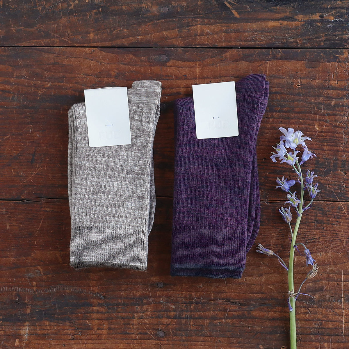 FUB Merino Wool Socks - Fine Melange Knit (Adults)