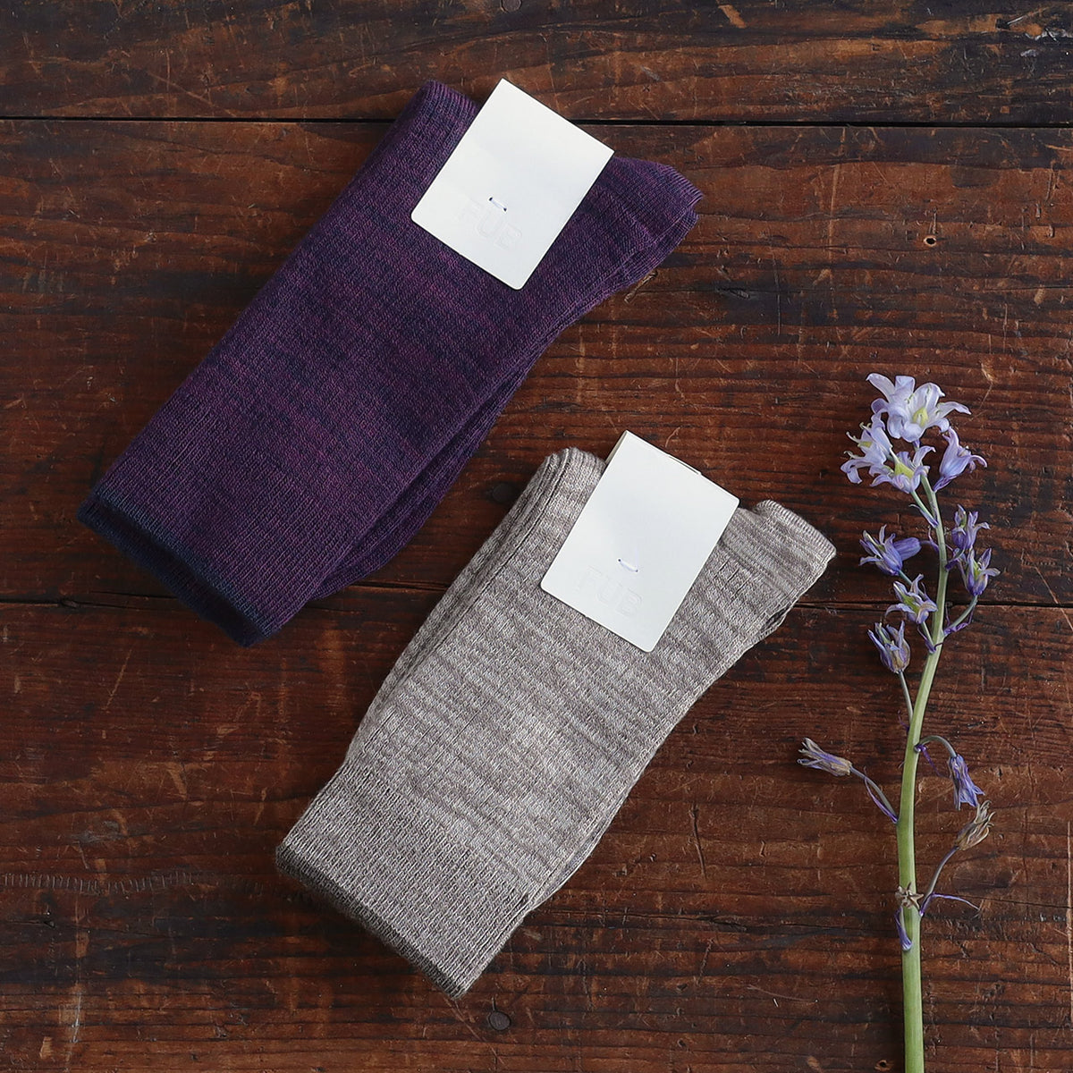 FUB Merino Wool Socks - Fine Melange Knit (Adults)