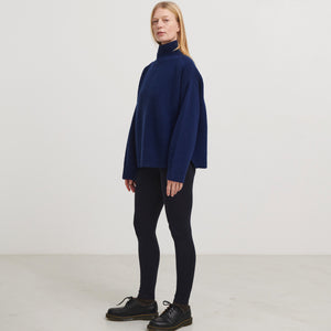 Women's Chunky Rib Sweater - 100% Lambswool - Royal Blue (XS-M)
