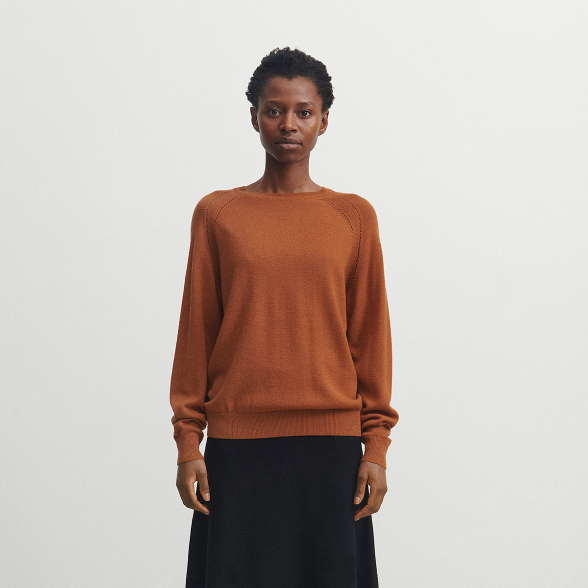 Women's Light Sweater - 100% Merino - Ochre Orange (S, M, L)