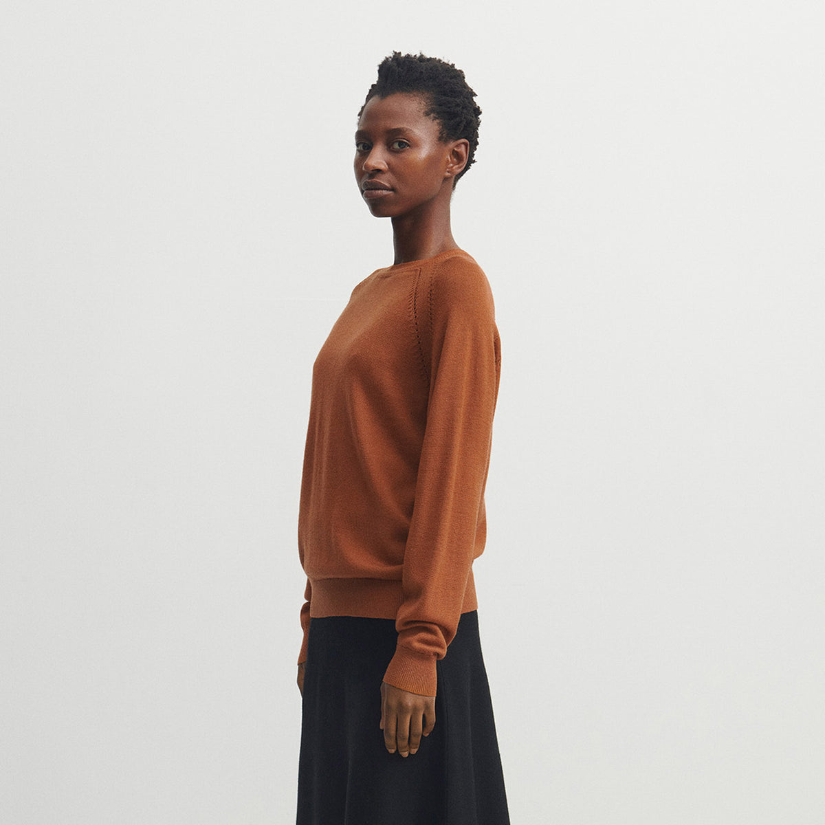 Women's Light Sweater - 100% Merino - Ochre Orange (S, M, L)