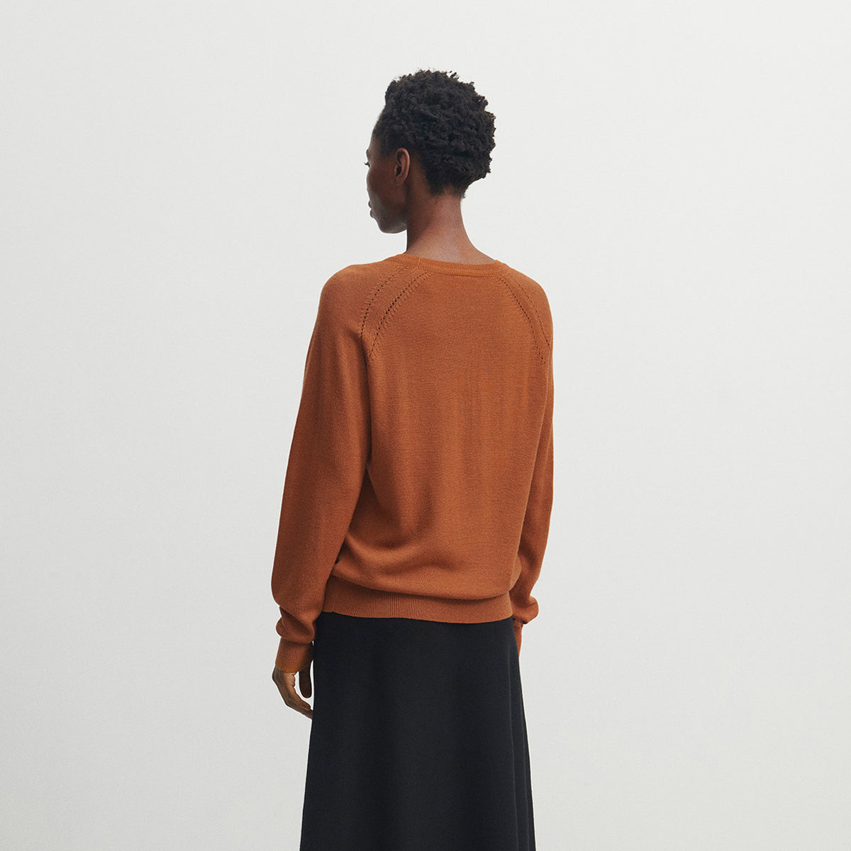 Women's Light Sweater - 100% Merino - Ochre Orange (S, M, L)