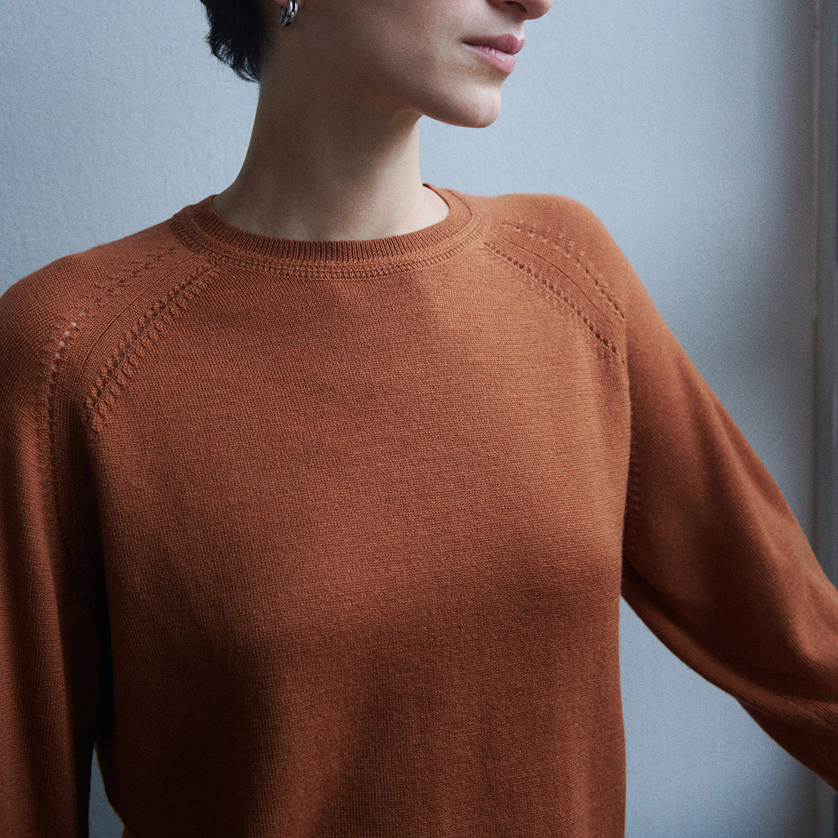 Women's Light Sweater - 100% Merino - Ochre Orange (S, M, L)