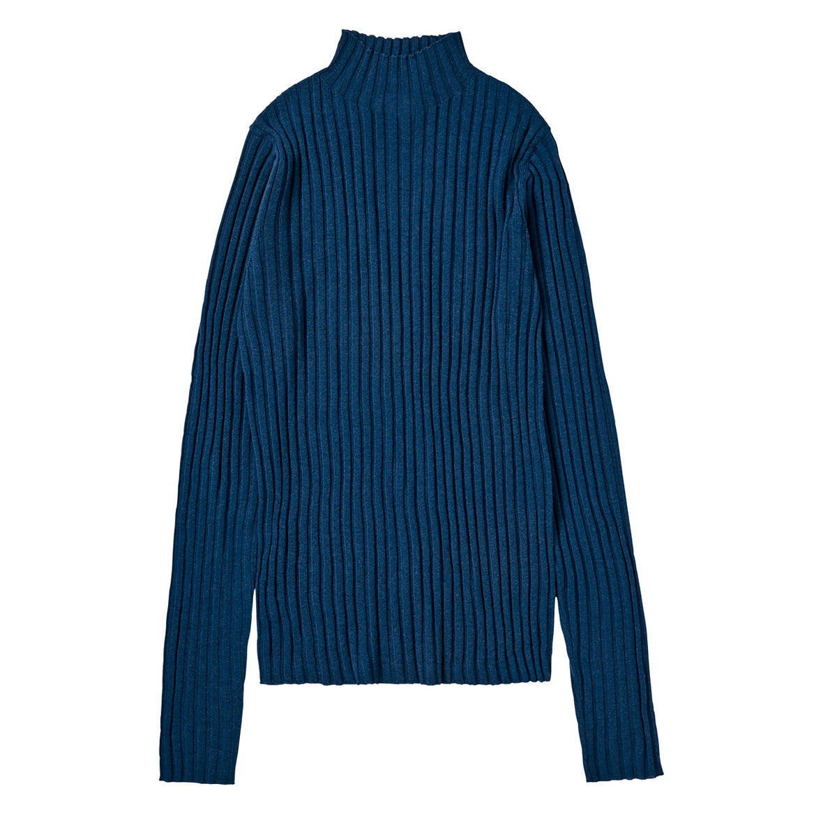 Women's High Neck Long Sleeve Rib Raglan Top - 100% Merino - Pond Blue (S, M, L)