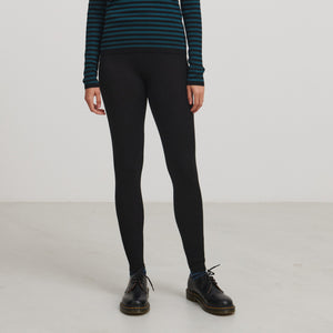 Women's Rib Leggings - 100% Merino - Black (S, M, L)