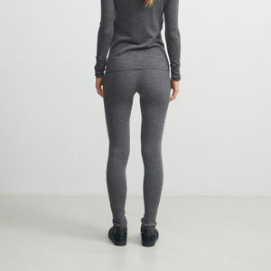 Women's Rib Leggings - 100% Merino - Grey (S, M, L)