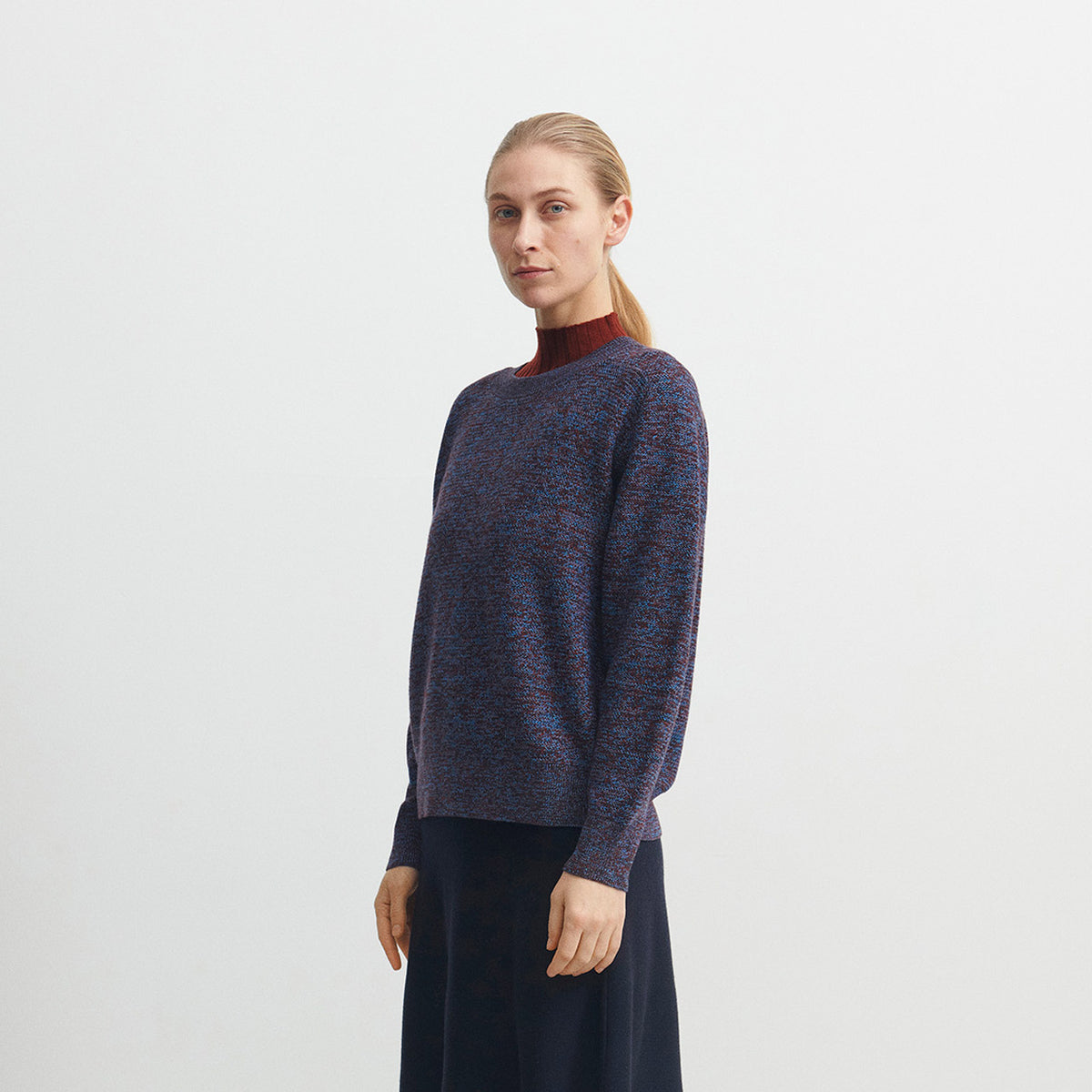 Women's Melange Sweater - 100% Merino - AW25 Deep Sky (S, M, L)