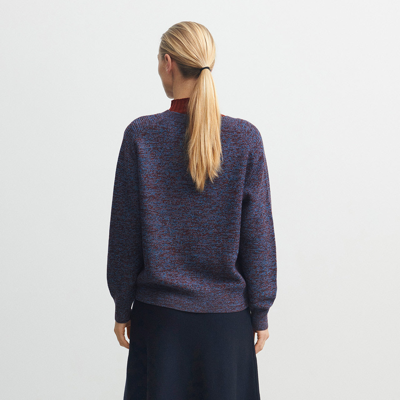 Women's Melange Sweater - 100% Merino - Deep Sky (S, M, L)