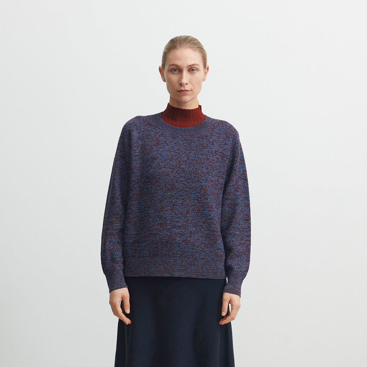 Women's Melange Sweater - 100% Merino - Deep Sky (S, M, L)
