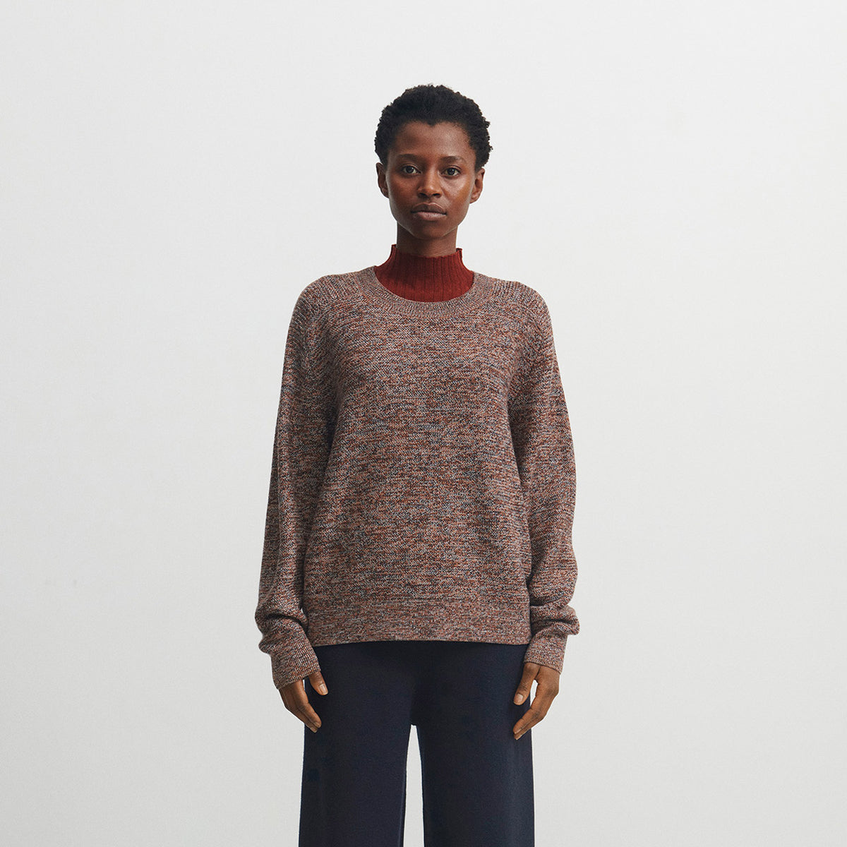 Women's Melange Sweater - 100% Merino - AW25 Ochre/Orange (S, M, L)