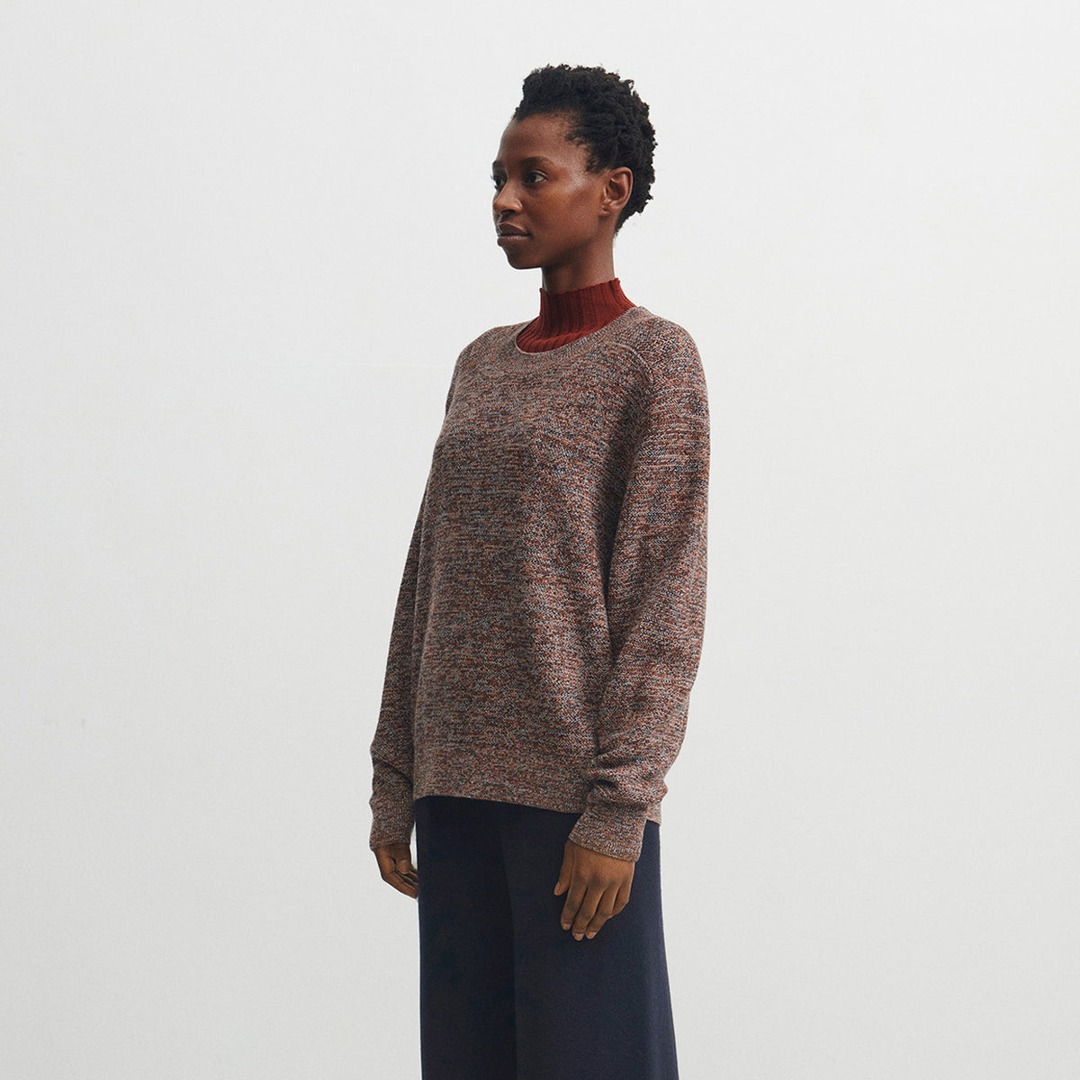Women's Melange Sweater - 100% Merino - AW25 Ochre/Orange (S, M, L)