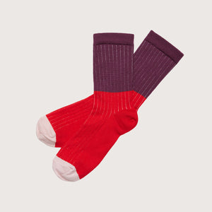 FUB Merino Wool Socks - Fine Colourblock Knit (Adults)