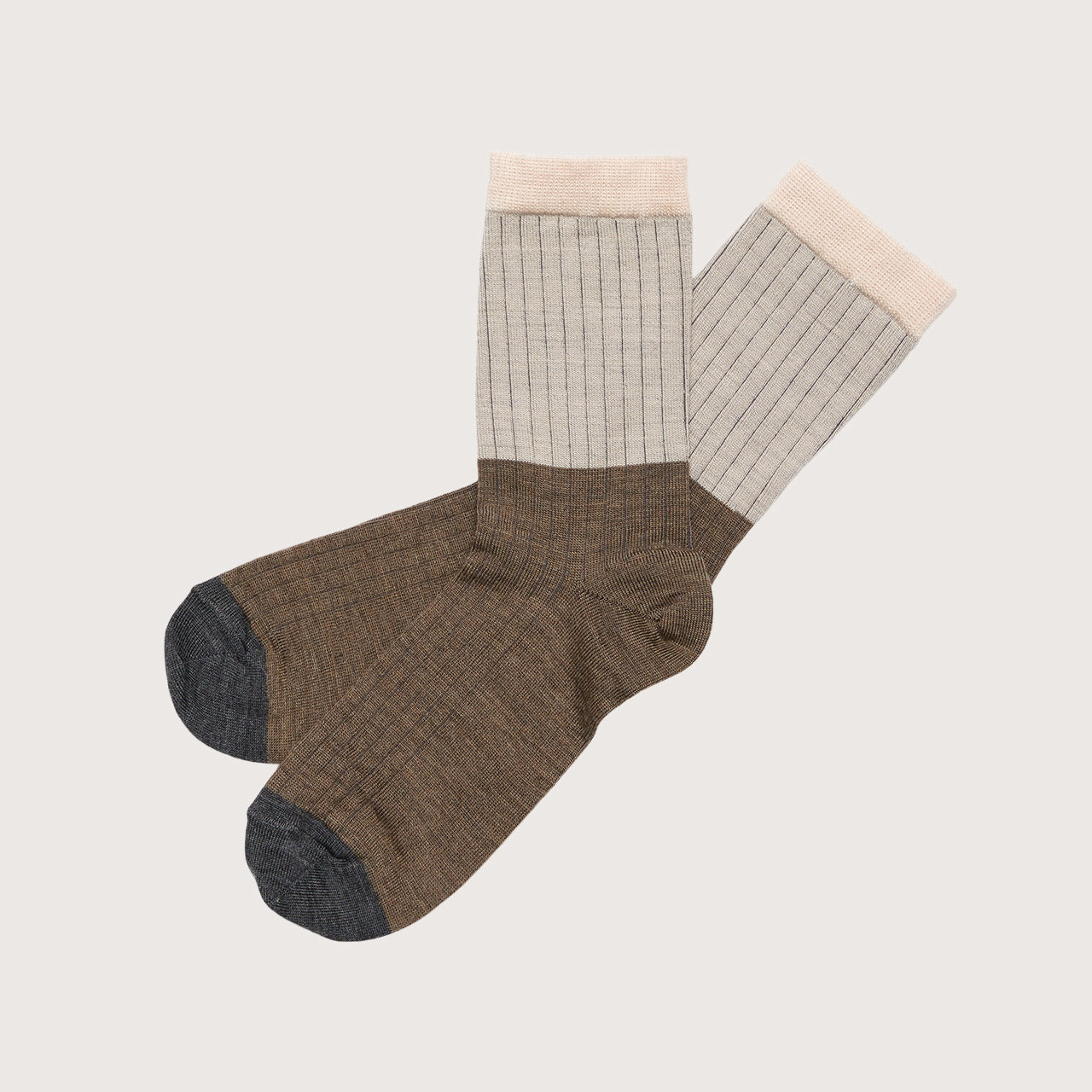 FUB Merino Wool Socks - Fine Colourblock Knit (Adults)