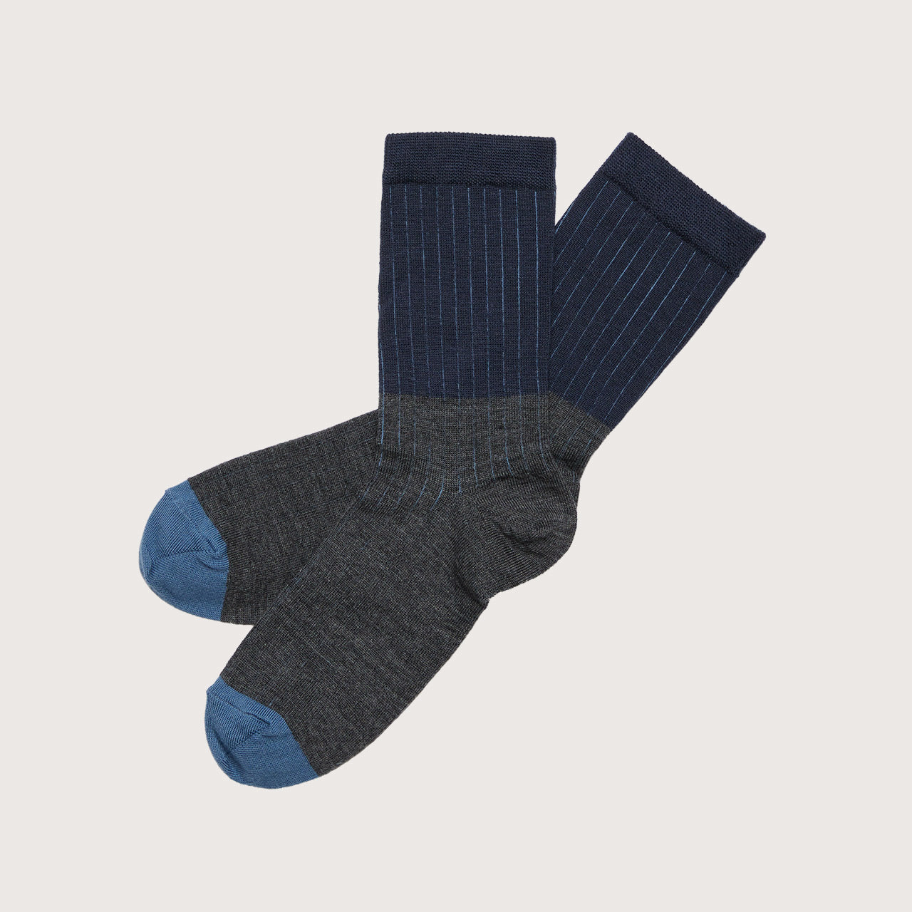 FUB Merino Wool Socks - Fine Colourblock Knit (Adults)