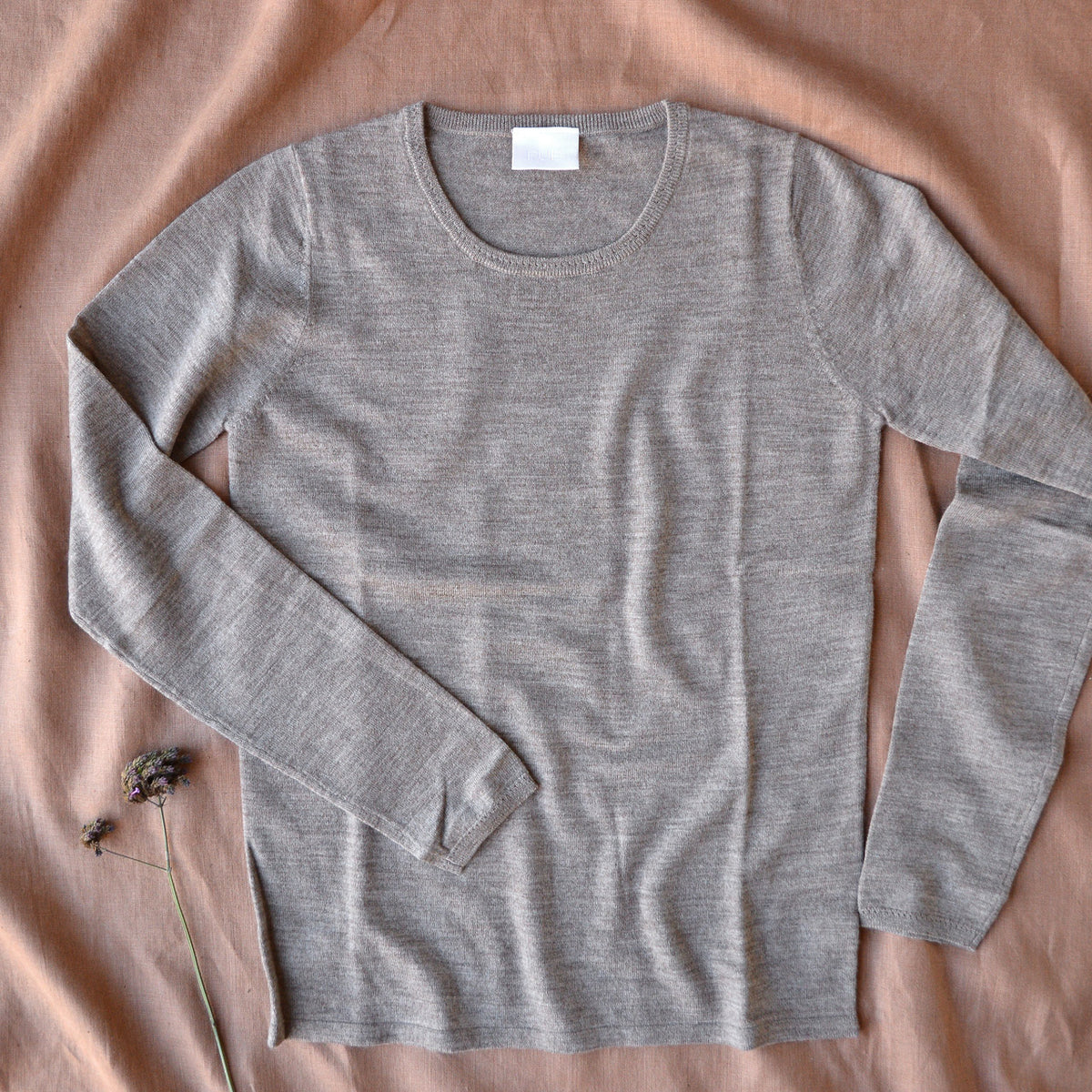 Women's Simple Merino Blouse - Beige Melange (XL) *Last One!