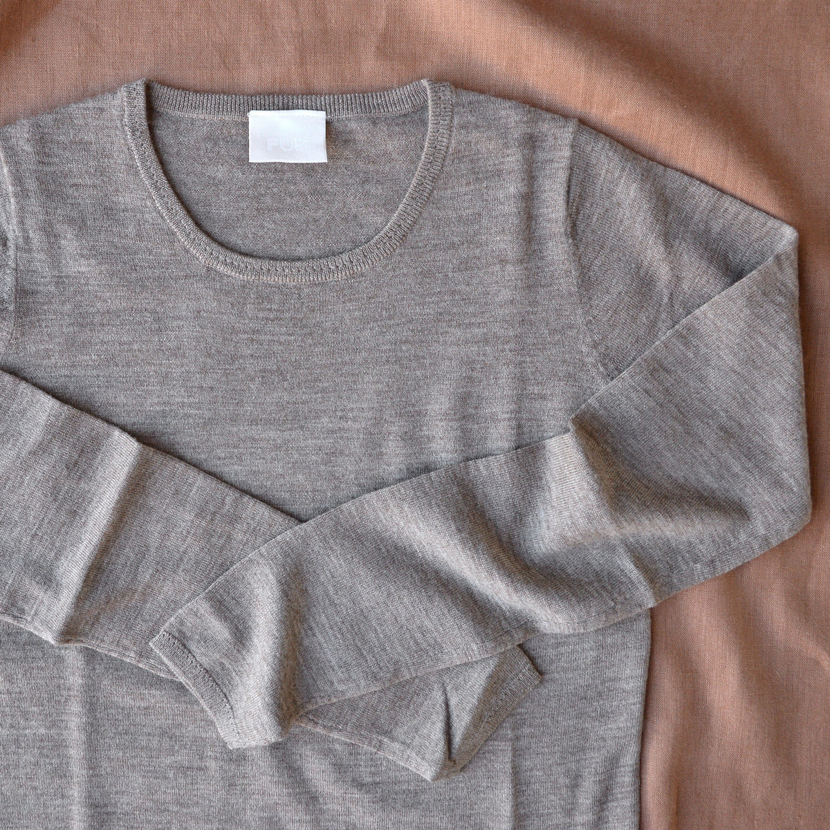 Women's Simple Merino Blouse - Beige Melange (XL) *Last One!