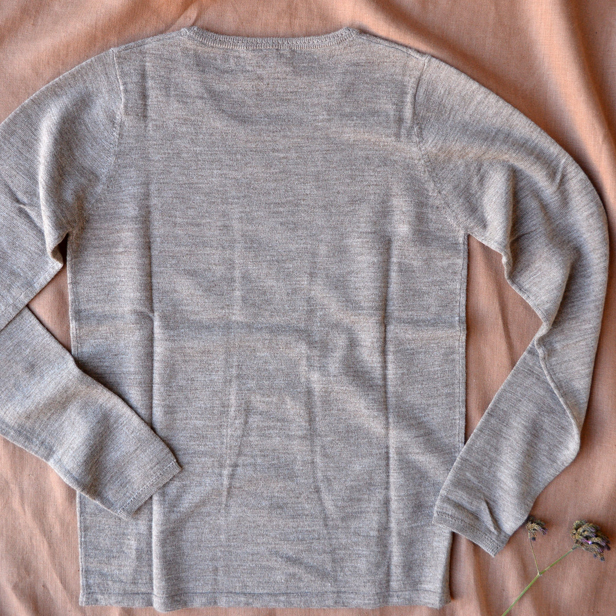 Women's Simple Merino Blouse - Beige Melange (XL) *Last One!