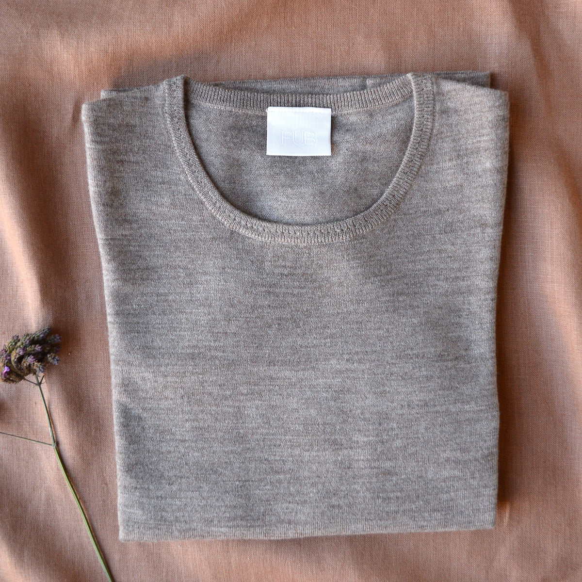 Women's Simple Merino Blouse - Beige Melange (XL) *Last One!