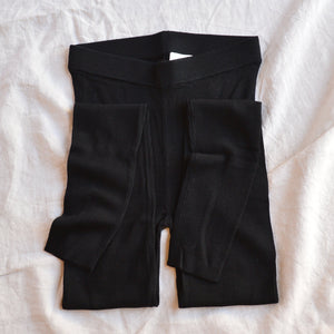 Women's Rib Leggings - 100% Merino - Black (S, M, L)