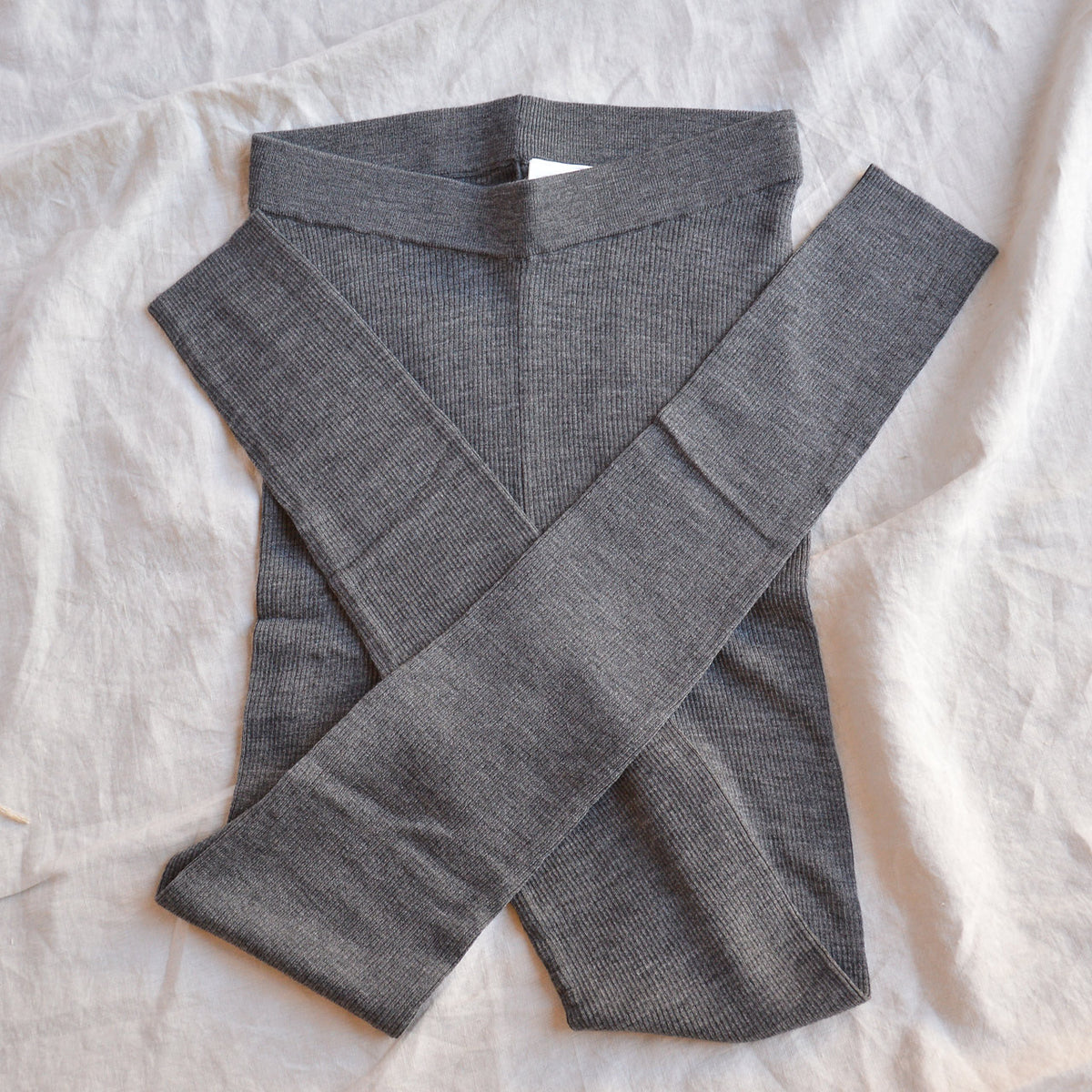 Women's Rib Leggings - 100% Merino - AW25 Grey (M, L)