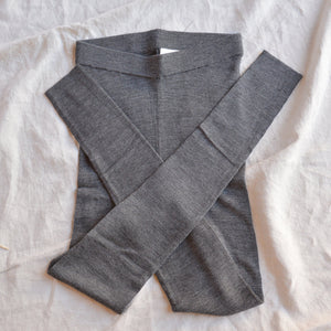 Women's Rib Leggings - 100% Merino - Grey (S, M, L)