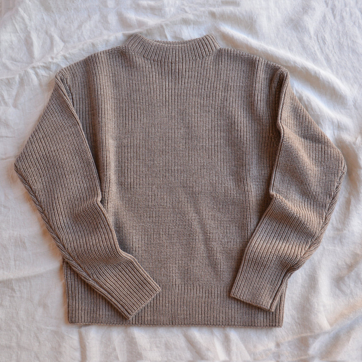 Women's Rib Sweater - 100% Raw Wool - Hazel Melange (S, M)