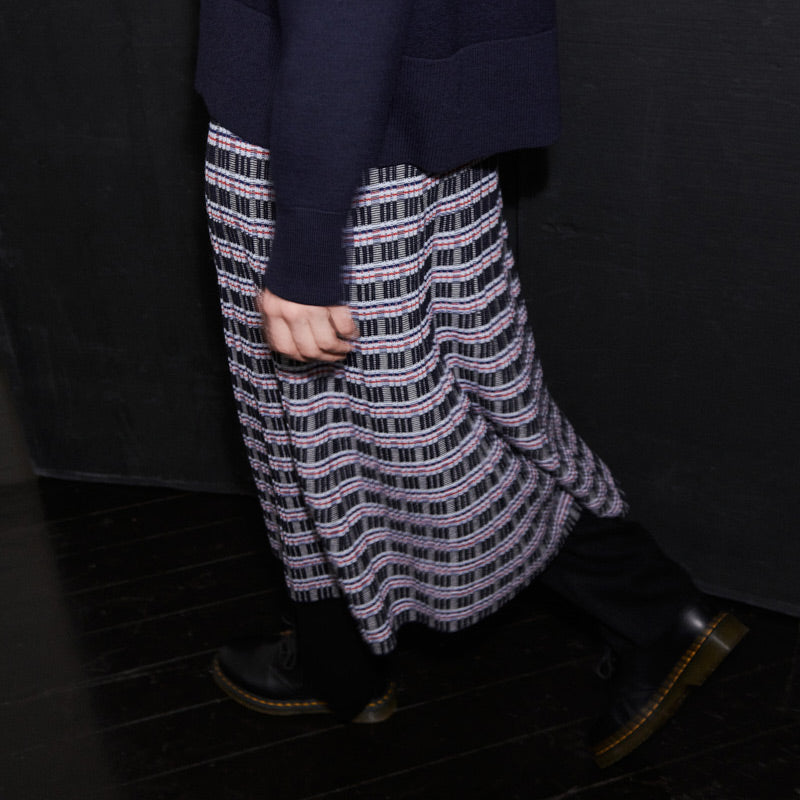 Women's Jacquard Rib Skirt in 100% Merino AW24 (XS) *Last ones