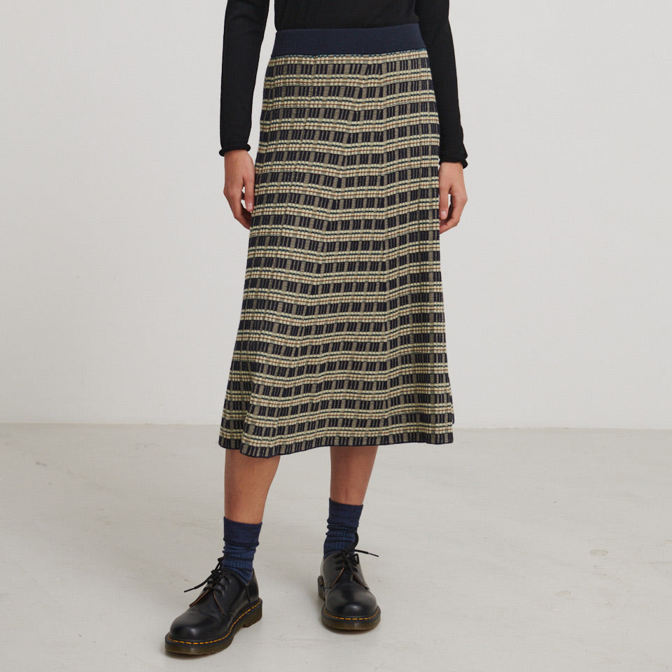 Women's Jacquard Rib Skirt in 100% Merino (XS-L)
