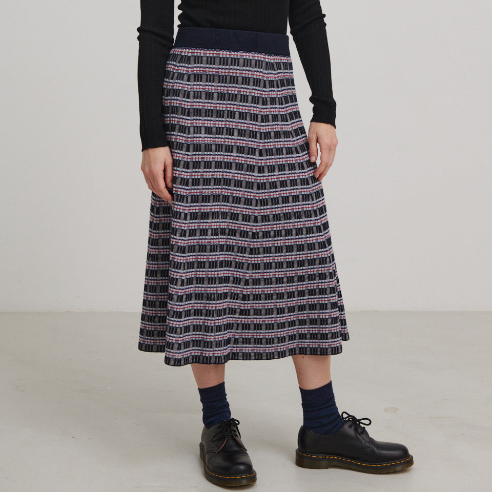 Women's Jacquard Rib Skirt in 100% Merino AW24 (XS) *Last ones