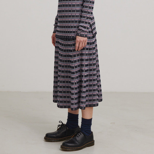 Women's Jacquard Rib Skirt in 100% Merino AW24 (XS) *Last ones