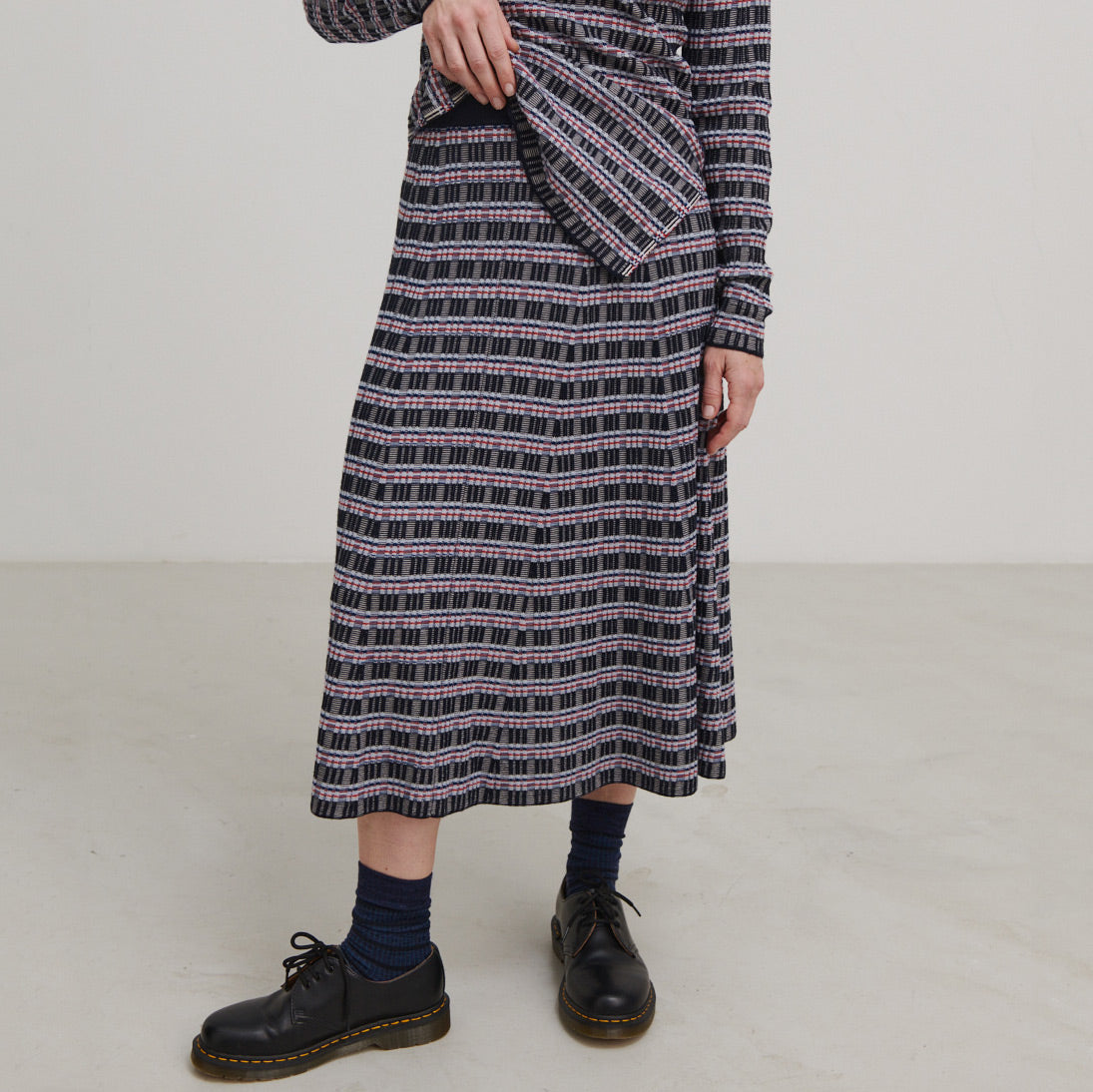 Women's Jacquard Rib Skirt in 100% Merino AW24 (XS) *Last ones