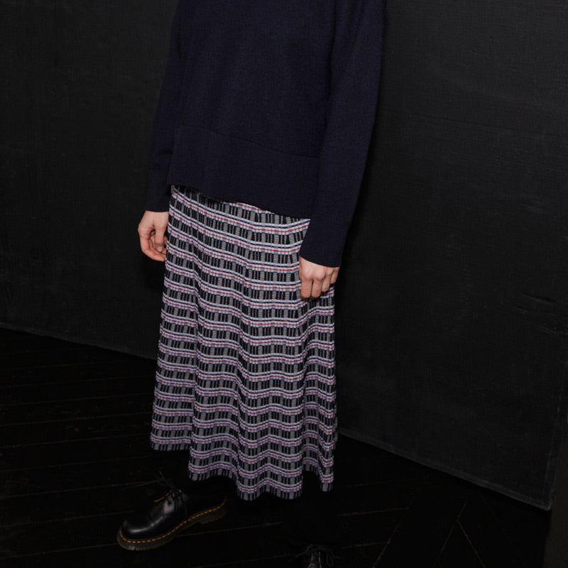 Women's Jacquard Rib Skirt in 100% Merino AW24 (XS) *Last ones