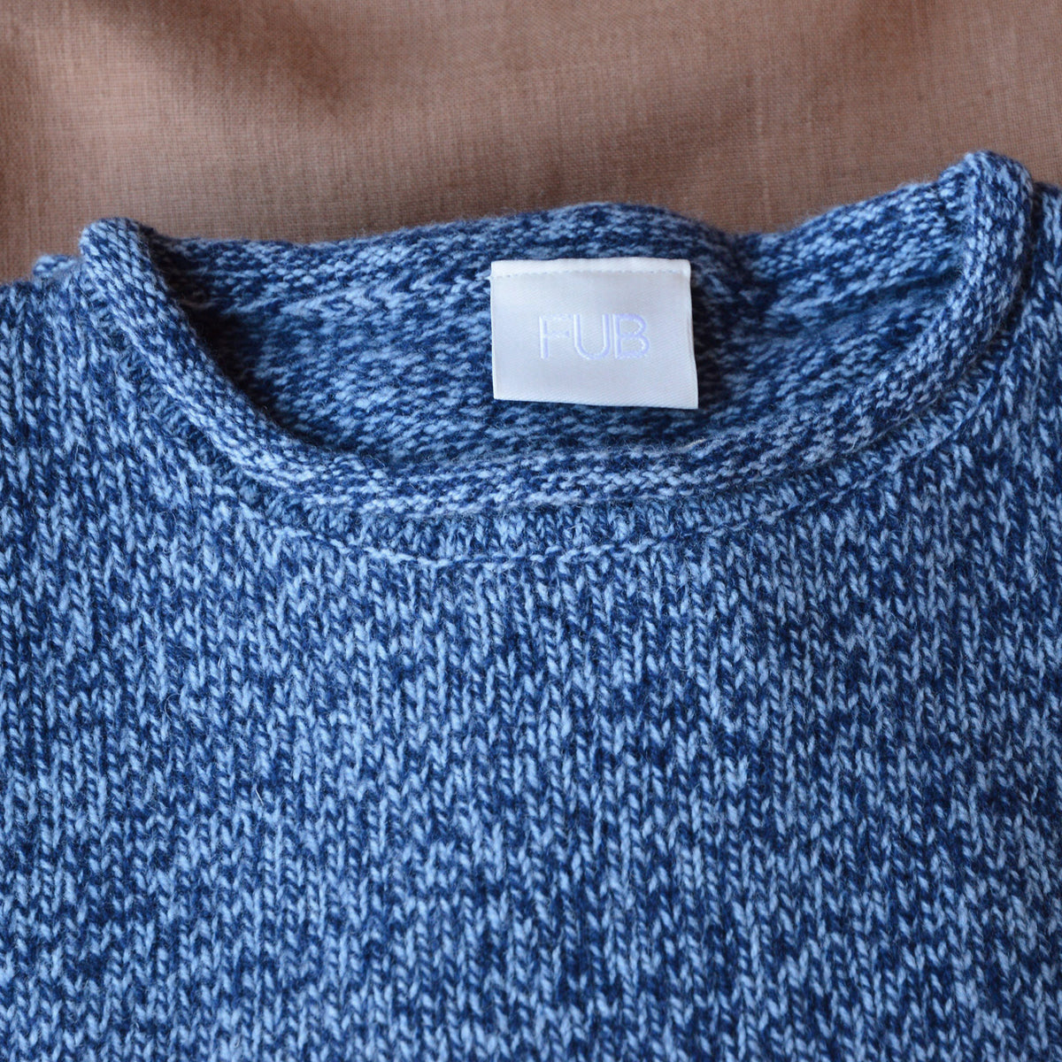 Women's Melange Sweater - 100% Lambswool - Royal/Sky Blue (S, M)
