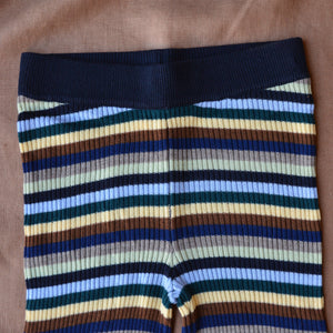 3/4 Length Leggings - 100% Merino - Multi Stripe (Teens-Womens S)