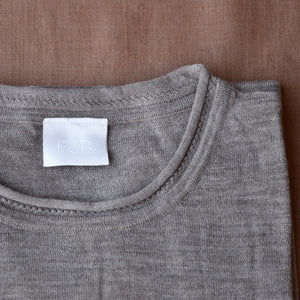 Women's Winter Blouse - 100% Merino - Beige Melange AW24 (M-L) *Last ones
