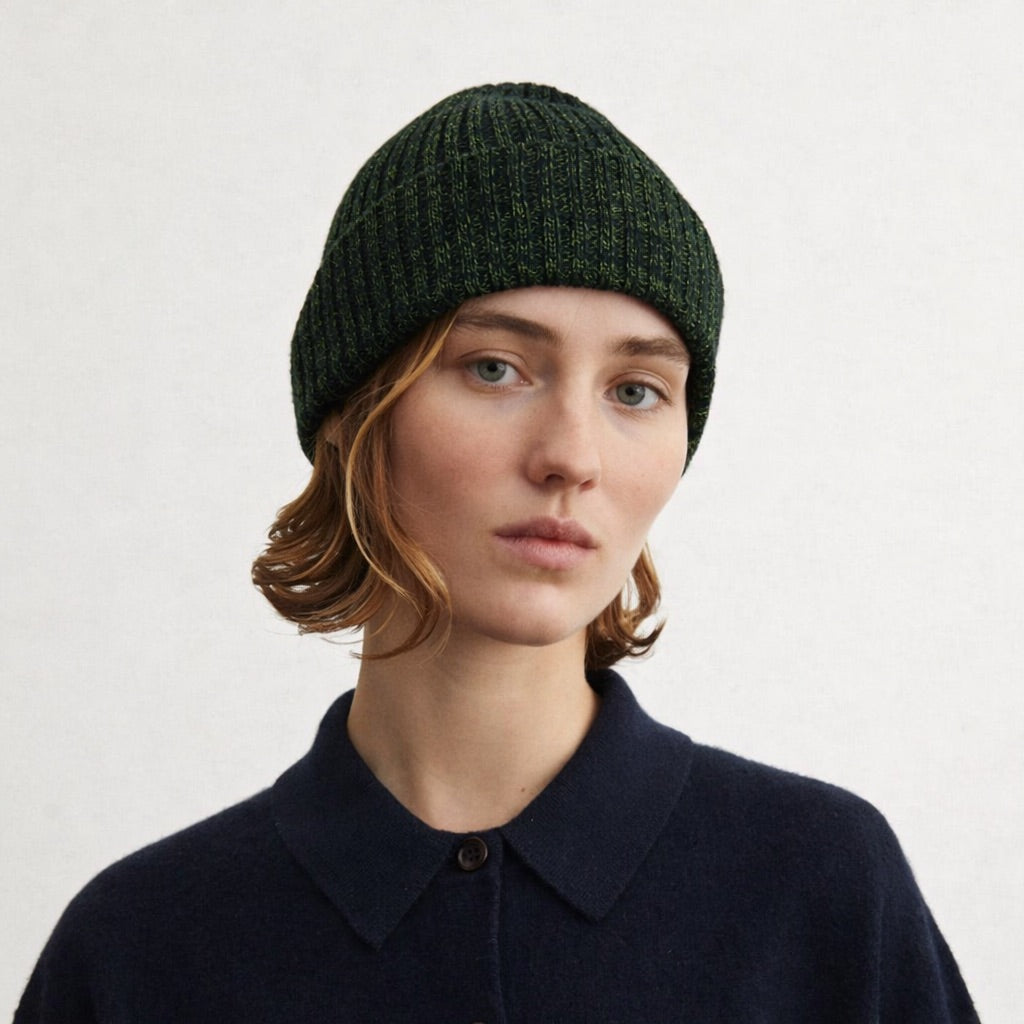 Melange Rib Beanie - 100% Merino (Child-Adults)